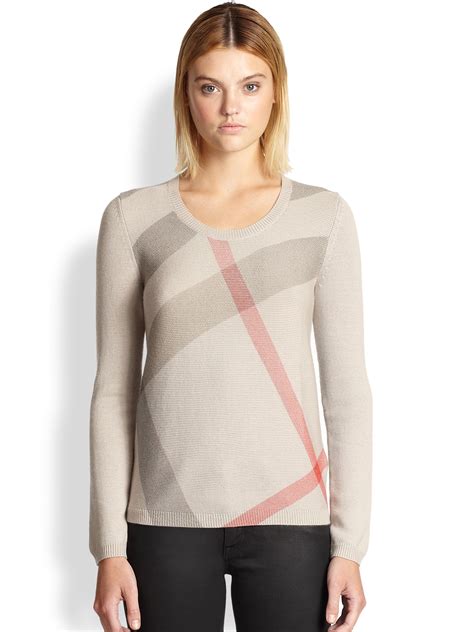 burberry brit check front wool & cashmere sweater size small|burberry reversible check wool.